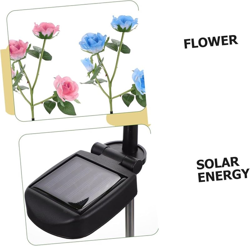 2pcs Rose Shape Solar Garden Lights Outdoor Waterproof LED Lawn Lights for Courtyard Patio - Image 5